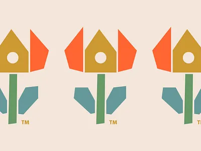 Flowerhouse brand branding collage colorful flower gold home house identity logo nature plant puzzle rose vibrant wood