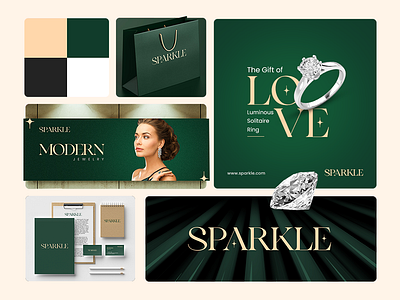 SPARKLE - Brand Identity brand guideline brand identity branding graphic design logo luxury jewelry packaging design stationery