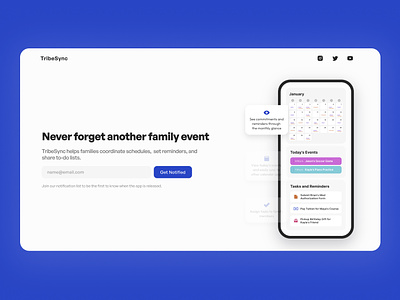 App Announcement Page framer landing page ui ux