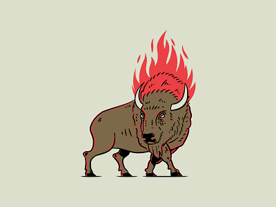 Bison Illustration Exploration bison branding buffalo exploration graphic design illustration web illustration wip work in progress