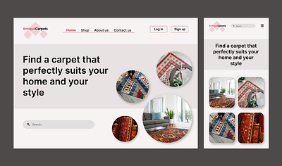 Antique Carpets concept design aesthetic carpets desktop figma mobile modern simple typography ui ux webdesign
