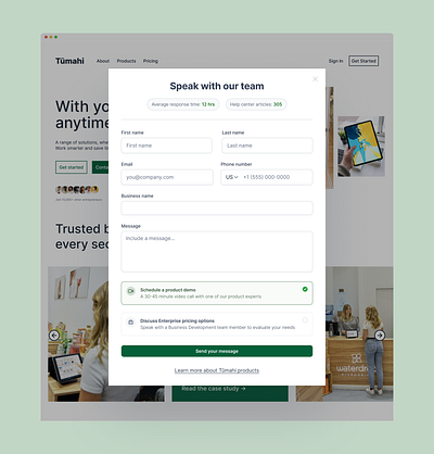 Detailed contact form contact form figma green professional ui