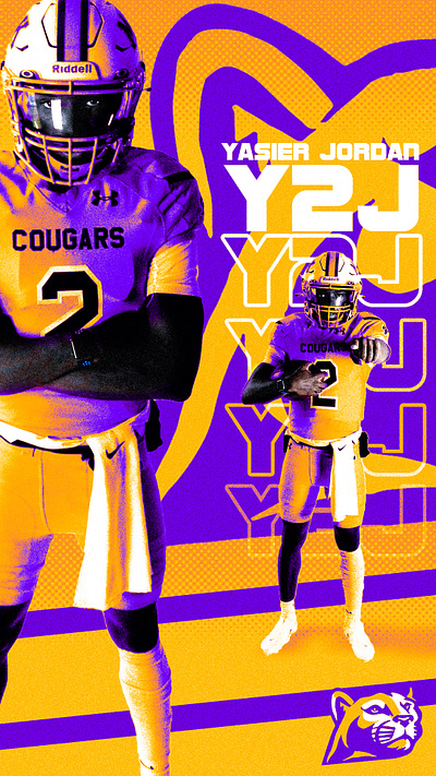 Y2J Quarterback for MLK Cougars graphic design illustration photography photoshop sports