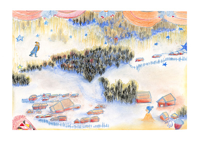 The Best Chrismas Gift childrenillustration christmas coloredpencil forest illustration pastel picturebookillustration story