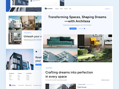 Architexa - Architectural Studio Web Design agency architect architectural architecture building design design studio exterior furniture interior landing page product responsive studio ui webdesign website
