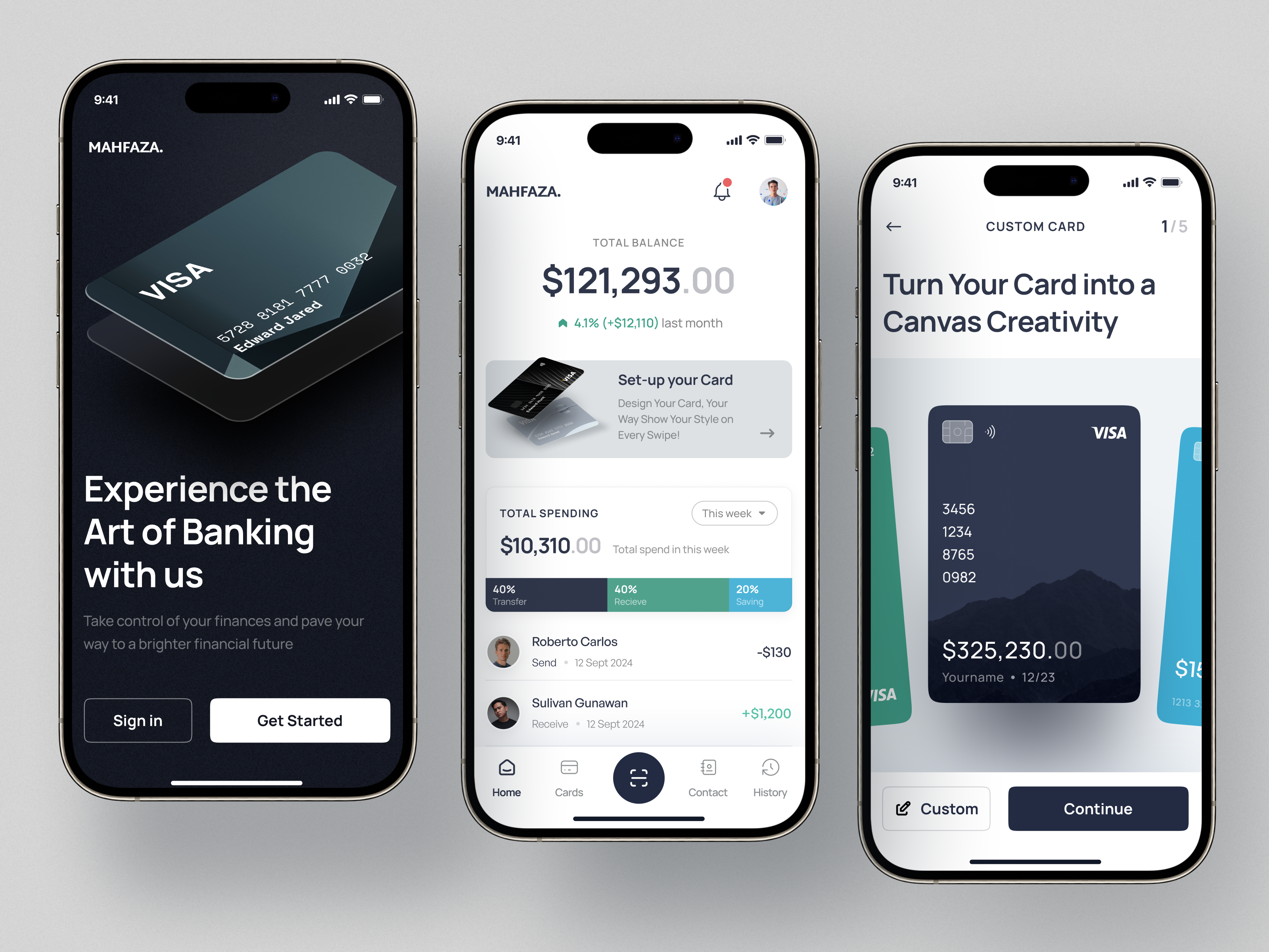 Finance Mobile App - Mahfaza app bank app banking card card custom card design digital wallet ewallet finance app finance mobile app fintech fintech app minimalist mobile mobile app ui visa card wallet wallet app wallet mobile app