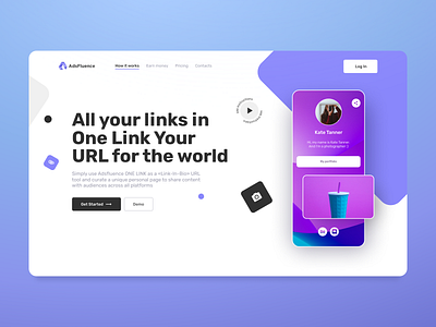 Link In Bio: Home graphic design homepage ui ux web