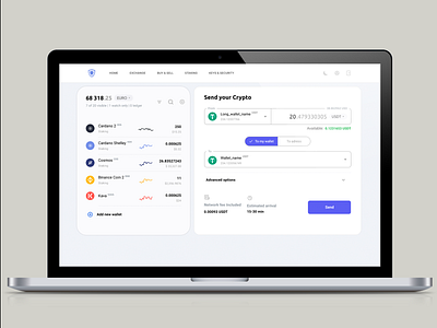 Crypto wallet site design ui