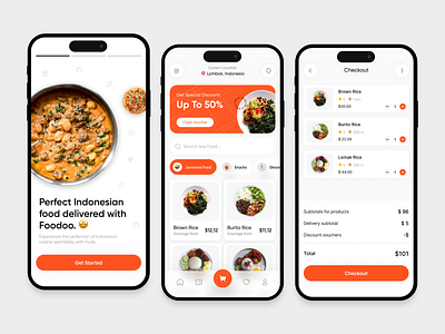 Foodoo - Food Delivery Mobile App clean clear delivery eating food food delivery food delivery mobile app food mobile app mobile mobile app mobile app design