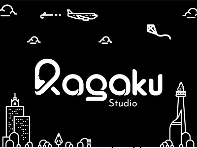 Ragaku in the city of jakarta artwork branding building cityscape design illustration landmark logo vector