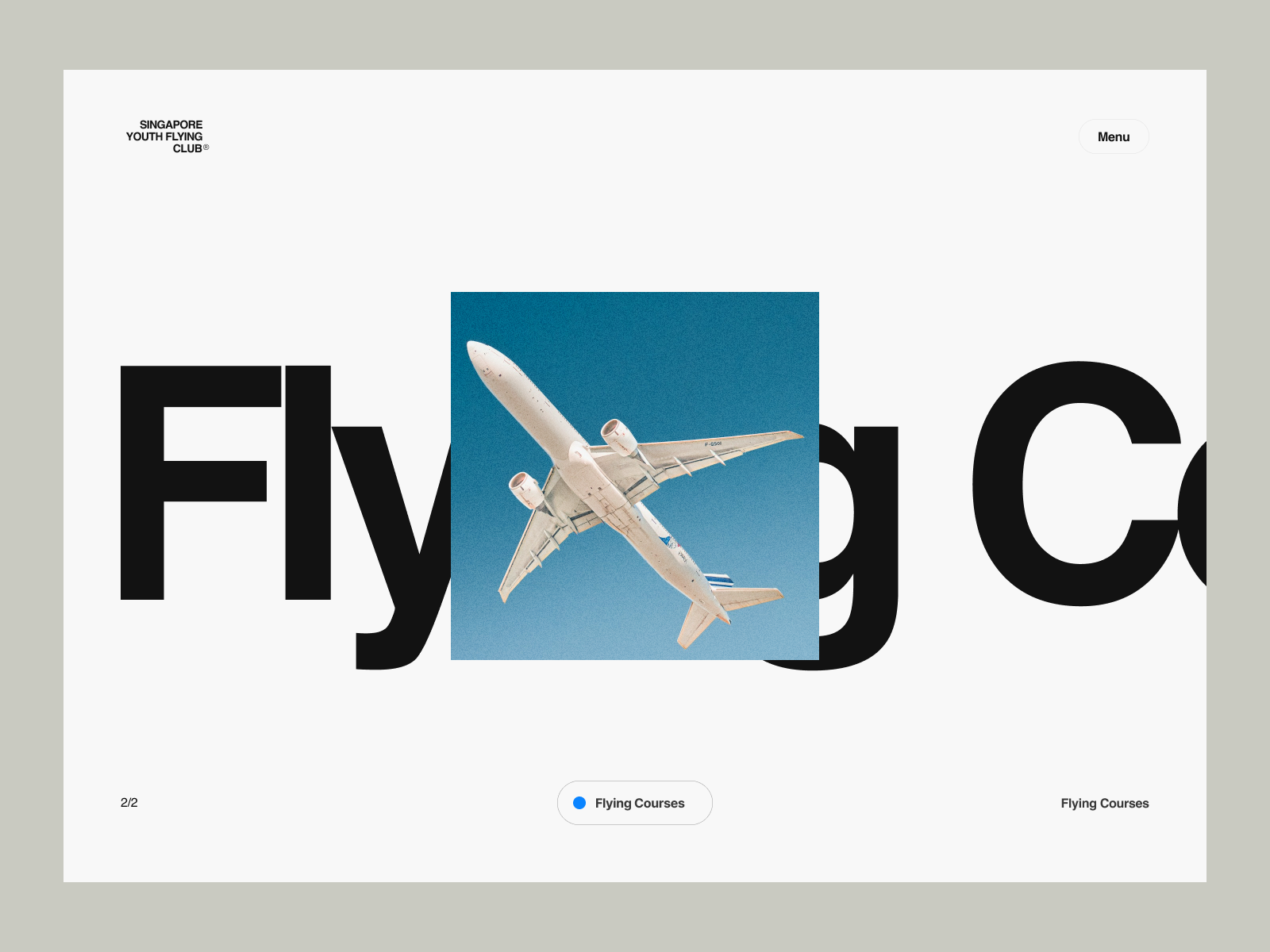 Singapore Youth Flying Club aeromodelling alumni club community course design flying landing page minimal minimalist plane ui ux web design website