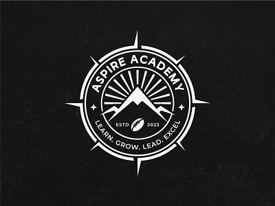 "ASPIRE ACADEMY" Logo Concept badge logo branding design graphic design logo vector vintage logo