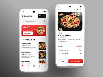 Single Restaurant App android app cart delivery design detail food healthy home ios minimal mobile mockup online pickup product profile restaurant ui ux
