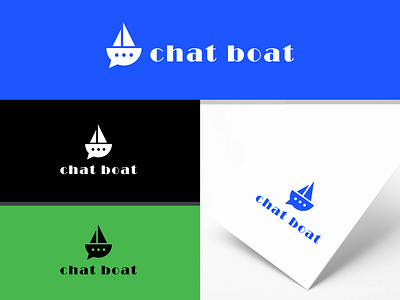 Chat boat logo design. Conversation logo design. beach billow boat boatman chat design gossip logo nature ocean sea story travel ui water