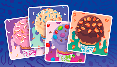 "Scoop N' Match" Card Game Concept and Art Direction art direction card game concept games graphic design ice cream kids kids game package design packaging