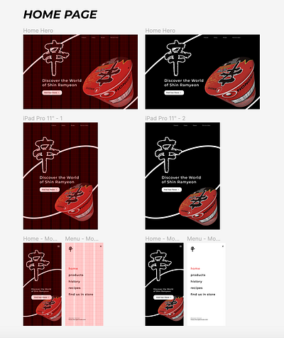 Shin Ramen Website Autolayout + Responsive Design Practice branding design figma ui