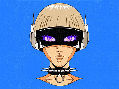 Space Girl aesthetic cartoon character cyberpunk design future girl graphic design illustration old retro space vector vintage