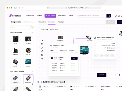 Workspace Details - EduIoTech ai analysis ar builder component dashboard design monitoring product product design project saas service system ui ux vr web website workspace