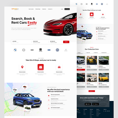 Car Rental Landing Page branding landing page mobile app ui