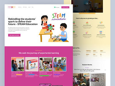 STEAM Education website - Respire learning animation childish corporate design educational website steam education ui web design