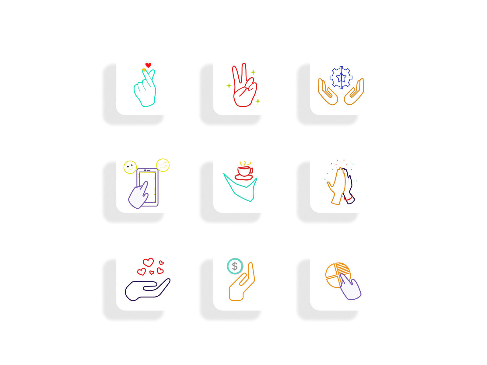 Happy hand icons by Niha on Dribbble