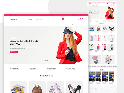 TikTok Fashion Website apparel branding design clean clothing e commerce fashion website landing page landing page design marketplace online store red streetwear t shirts tiktok ui design web fashion website design