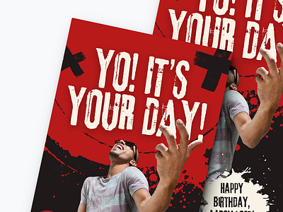 Grunge Masculine Happy Birthday Banner banner birthday birthday card birthday party branding canva canvatemplate design design graphic v graphic design poster template design