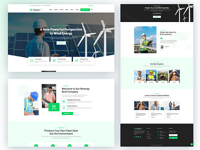 Solar Design and Website Template best design business company design dreamit dribbble ecology energy graphic design hossen babu orfe hira illustration logo solar solar design template theme top design ui website wordpress