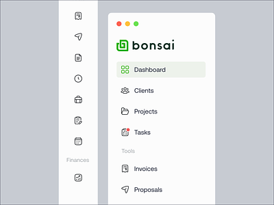 Bonsai Sidebar Navigation 🚀 | Hugeicons Pro clean design figma plugins free icons icon icon design icon pack icon set iconography menu minimal navbar navigation sidebar sidenav ui ui design ux