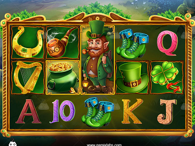 Leprechaun Slot Theme - Gamix Labs: Capturing Irish Luck 2d artwork animation charm of ireland game characters game development gamix labs illustration irish leprechaun leprechaun leprechaun art services leprechaun slot leprechaun slot art leprechaun slot theme leprechaun slot theme art slot slot art services slot services