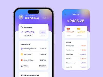 Finance App UI Design app design app ui design website ui design