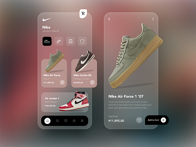 Nike Mobile Application UX-UI Design app design graphic design interaction interface minimal mobile mobile app mobile apps mobile ui mobileapp mobileappdesign nike mobile app ui ui design uiux ux ux ui design