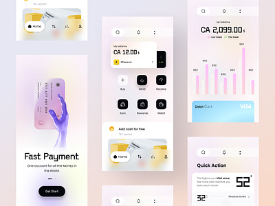 Exciting wallet app exploration 💰 3d analytics card charts digital bank exploration fintech gradient interface ios layout minimal mobile product design trending typography ui ux visual wallet