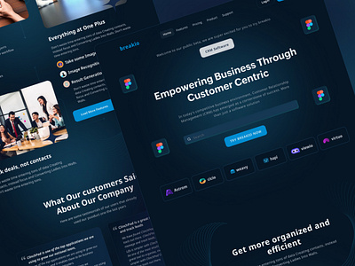 CRM Landing Page animation branding crm crm landingpage dashboard figma illustration landingpage dark saas ui ui design uiux website design