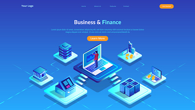 Business & Finance illustration business page currency finance hero image home page illustration illustration isometric landing page technology ui ui illustration ui image uiux vector visualization web page illustration website illustration