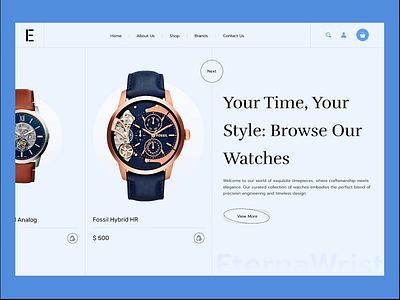 Showcase for the watch collection branding design ecommerce graphic design hero banner landing page typograhy ui ux watch web web design webdesign