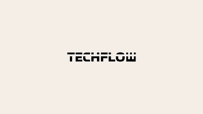 TECHFLOW logo black branding business company creative design flow graphic design illustration line logo logofolio logotype negative space portfolio style tech typography vector wordmark