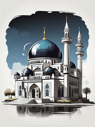 Black_mosque_vector_super_Start_by_selecting_a_distin. illustration vector