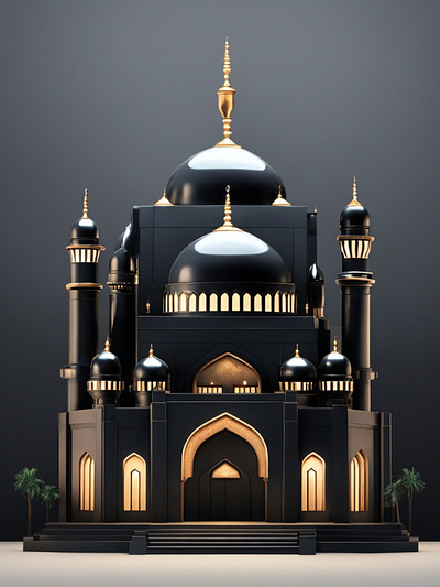 Black_mosque_vector_super_illustration. illustration vector