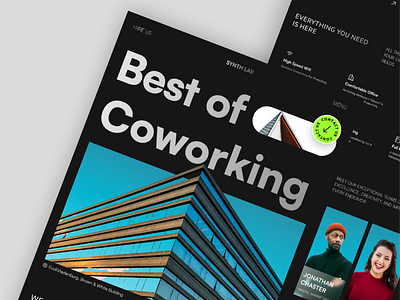 Coworking Space Landing Page booking space coworking coworking space dark mode landing page office web design work from anywhere