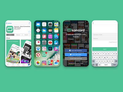 Kamcord iOS Onboarding Flow app app store apple aquisition aso brand branding growth icon ios ios7 iphone kamcord network onboarding screen screenshot sign in sign up social