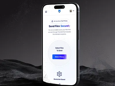 TransferChain Send Responsive Designs file sharing modern privacy private responsive secure transferchain ui ux