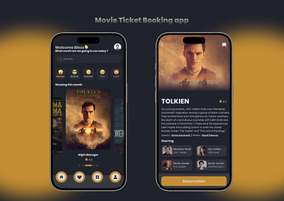 Movie Ticket Booking Application application design figma iphone mockup movieticket screens ticket booking trending ui uiux