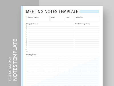 Meeting Notes Free Google Docs Template design docs document free google docs templates free template free template google docs google google docs meeting note notepaper notes print printing template templates timeline word