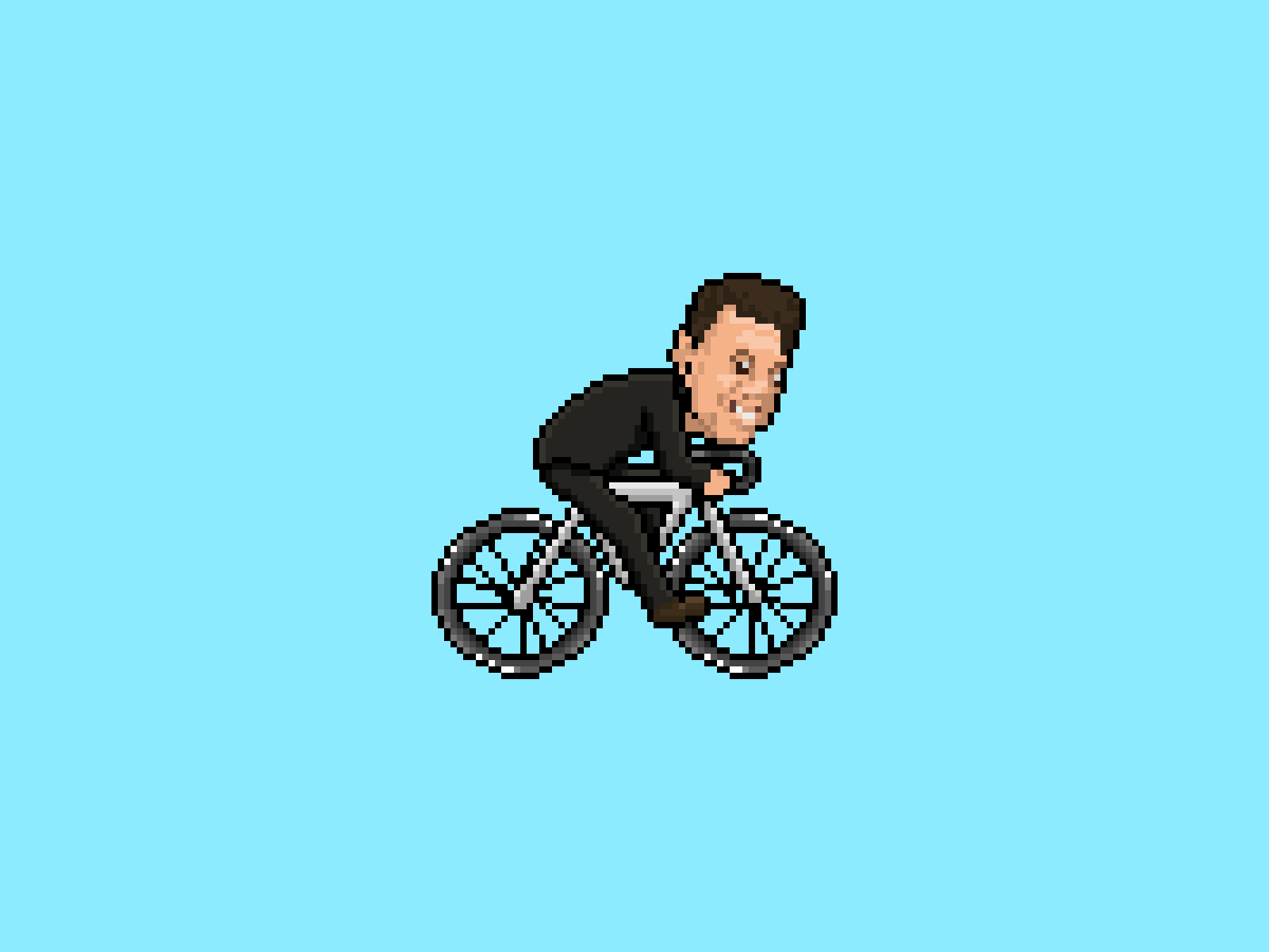 Man Riding on a Bike Pixel Art by Alrezky Caesaria on Dribbble