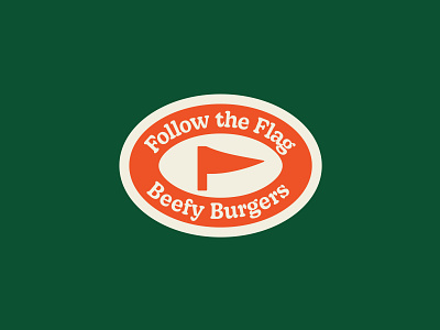 Follow the flag - Beefy Burgers - Badge badge brand branding design graphic design graphicdesign identity illustration logo typography vector