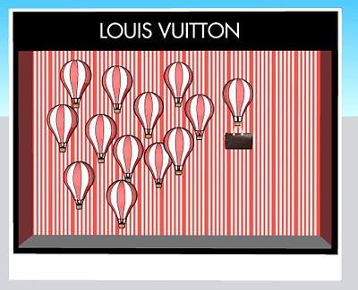 Louis Vuitton's mesmerizing 3D window design 3d branding fashionforward louisvuittonin3d lv3dreplica retail timelesselegance