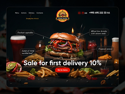 Burger delivery - hero screen design ui ux