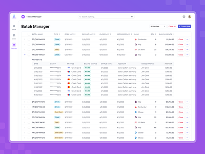 Nested tables ✨ aesthetic branding clean desktop figma minimalist payment purple tables ui web