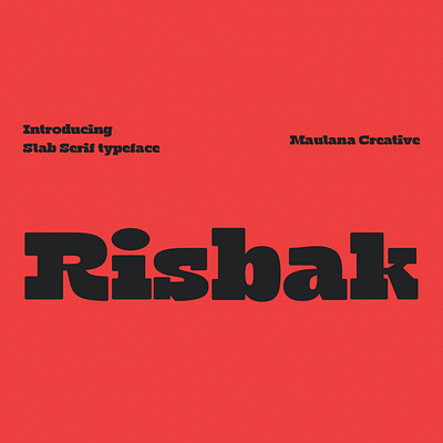 Risbak Slab Serif Typeface animation branding font fonts graphic design handmade font logo logo font modern font nostalgic slab serif